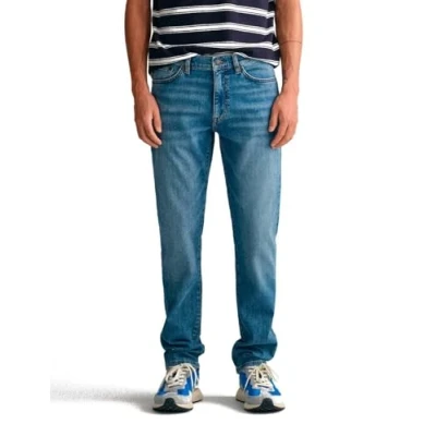 Image of GANT Men&#039;s Slim Jeans, Mid Blue Worn in, 40W / 32L