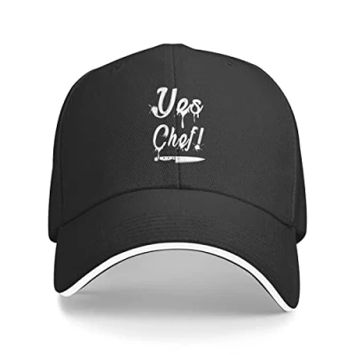 Image of ATOurDealss Yes Chef Baseball Cap Men Women Adjustable Trucker Hat Black Dad