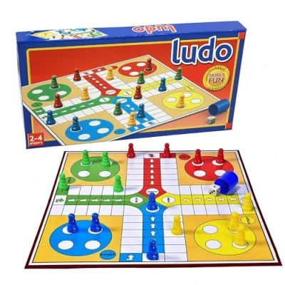 Image of Classic Ludo Checkers for Children and Adults, Traditional Family Game, Foldable Board, Instructions Included (Ludo)