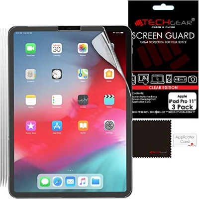 Image of TECHGEAR [3 Pack] Screen Protectors for iPad Pro 11&quot;, Clear Protector Guard Covers Compatible with Apple 11 inch 2022 / 4th Generation, 2021 3rd Gen, 2020 2nd Gen 2018 1st