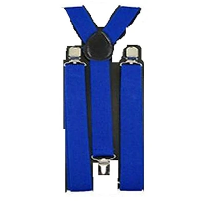 Image of MENS LADIES UNISEX ADJUSTABLE SLIM BRACES TROUSER SUSPENDERS FANCY DRESS CLIP ON (blue)
