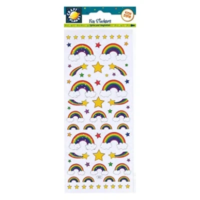 Image of Small Rainbow and Star Labels Stickers for Kids Cards Craft &amp; Decoration