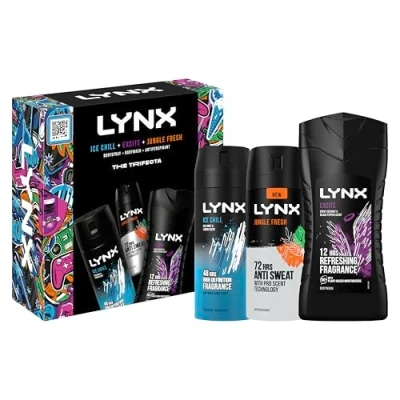 Image of LYNX Trifecta Deodorant Gift Set Body Wash, Spray &amp; Antiperspirant perfect gifts for him 3 piece