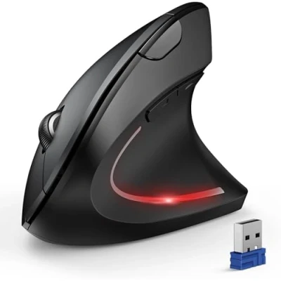 Image of TECKNET Ergonomic Mouse, Wireless Bluetooth Vertical 4800 DPI Silent Mouse with 6 Adjustable Levels, 2.4GHz Optical Buttons for Laptop, Desktop, PC, MacBook