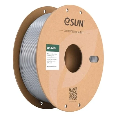 Image of eSUN PLA+ Filament 1.75mm, ePLA+HS High Speed 3D Printer Dimensional Accuracy +/ 0.03mm, 1KG Spool (2.2 LBS) Speedy PLA Plus for Printers, Silver
