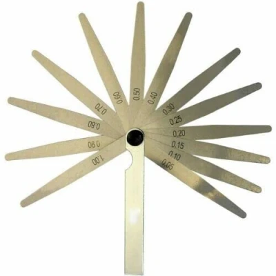 Image of Dunnet Tools 13 Blade Feeler Gauges 0.05 To 1.0mm Spark Plug Measure Gap Tool Set Durable Stainless Steel Mechanics Metric Thickness Gauge Hand