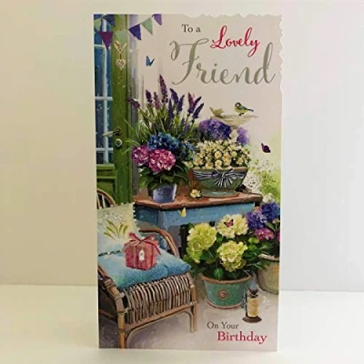 Image of Jonny Javelin Lovely Friend On Your Birthday Card Hydrangea Flowers