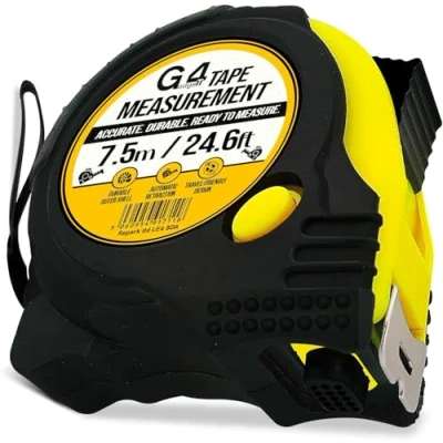 Image of 7.5 Meter Retractable Tape Measure Griplock Imperial Metric Measuring Metres 25mm