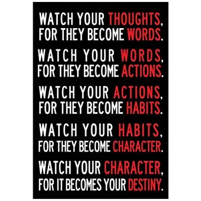Image of Inga Watch Your Thoughts Motivational Poster Print Metal Tin Sign 8x12 inches
