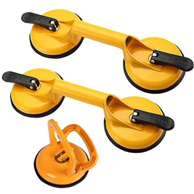 Image of 3 Suction Pad Dual Cups Heavy Duty Glass Lifter Suckers, Double 100 kg Dent Remover Lifting