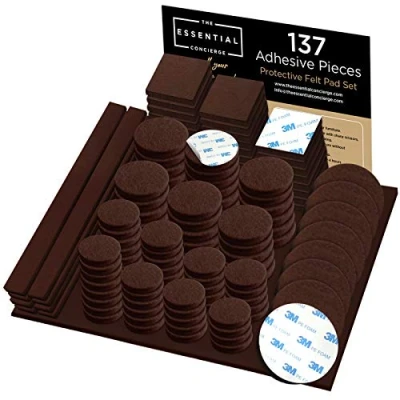 Image of Felt Furniture Pads for Chair Legs to Protect Hardwood Floor Leg Protectors Self Adhesive Feet. Table