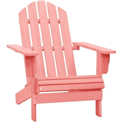 Image of vidaXL Garden Adirondack Chair Solid Fir Wood Pink