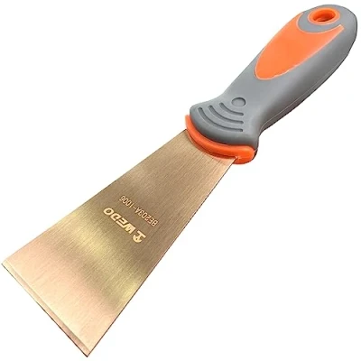 Image of WEDO Non Sparking Putty Knife 50mm(2), Stiff Spark Free Safety Scraper Painter, Magnetic, Die Forge, Corrosion Resistant, DIN Standard, Beryllium Copper,Length 203mm(8&quot;)