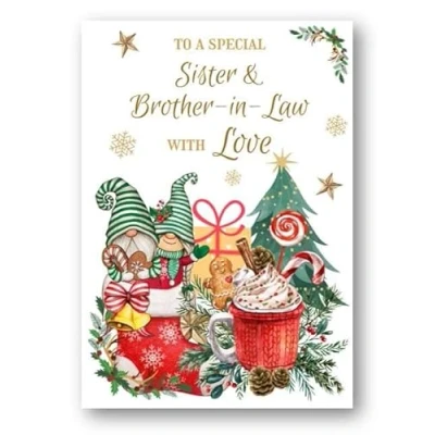 Image of Second Ave Sister &amp; Brother in Law Christmas Winter Gingerbread Xmas Holiday Festive Greetings Card