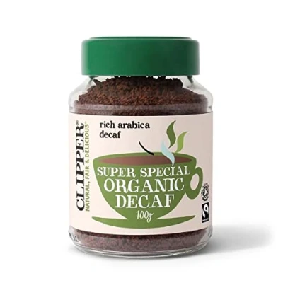 Image of Clipper Instant Coffee Medium Roast Decaffeinated 100g (Pack of 4)