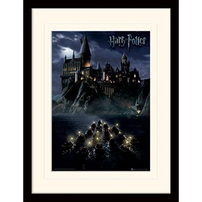 Image of HARRY POTTER Framed Poster of Hogwarts School 30cm x 40cm Official Merchandise