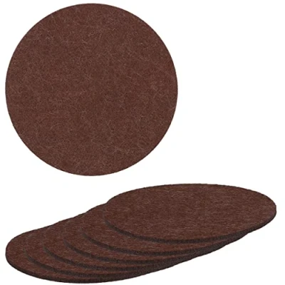 Image of mumbi Felt Coasters Brown 20 cm Set of 6 / Glass Round 3 mm Thick