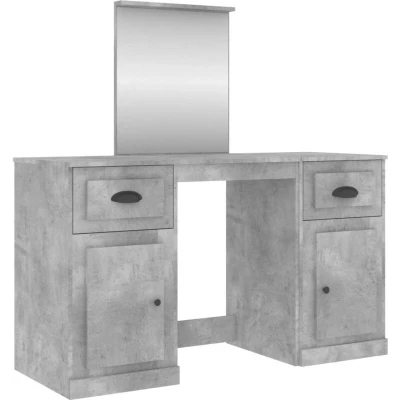 Image of vidaXL Dressing Table, Vanity Table for Bedroom Room, Makeup Desk with Mirror, Cosmetic Modern Style, Concrete Grey