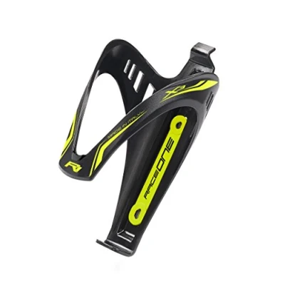 Image of RaceOne X3 Water Bottle Cage for Bicycle Bottles in Black/Yellow Fluro