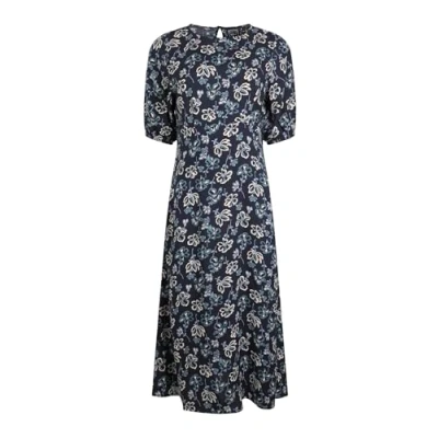 Image of Weird Fish Everly Printed Day dress, Women&#039;s, Size: 44, Black iris