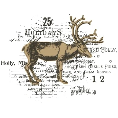 Image of Sizzix Clear Stamp w/Framelit Die Reindeer Mix Cluster by 49 and Market