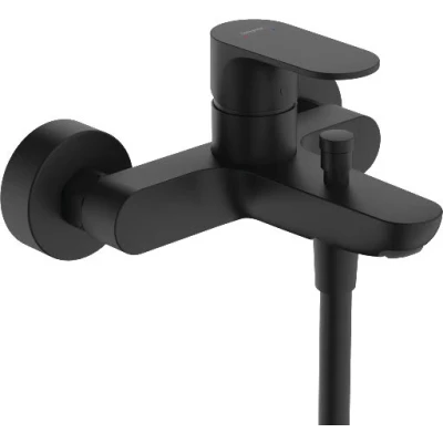 Image of Hansgrohe Rebris S Single Lever Bath Mixer for Exposed Installation, Matt Black, 72440670