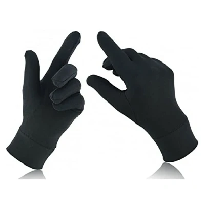 Image of Swift Wear Thin Silk Liner Inner Gloves Ski Motorcycle Skiing Walking Cycling Thermal Glove (Black, XS)