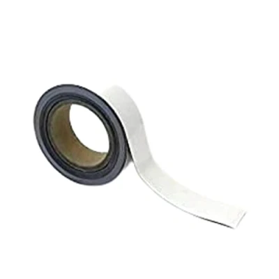 Image of Magnetic Steel Easy Wipe Tape, Thin &amp; Flexible, Cut to Fit Strip, Strong High Visible Identification, Suitable For All Non Surfaces White H.40mm x W.10M
