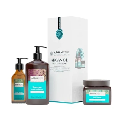 Image of ARGANICARE Argan Shampoo + Mask Serum Restores the Vitality of your Hair Brings Softness and Shine Intensely Moisturizes Made in France 400ML 500ML 100ML