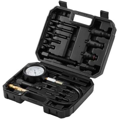 Image of VEVOR Diesel Engine Compression Tester, 18 pcs Cylinder Pressure Test Tool Kit, with 0 1000 psi Gauge and Adapters, Injector Tester Check Cylinders in Trucks, Tractors, Equipment