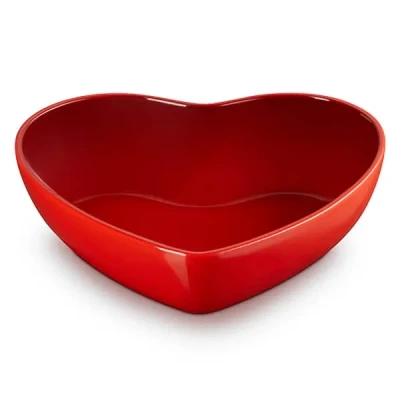 Image of Le Creuset Cerise Stoneware 2.9L Heart Serving Bowl