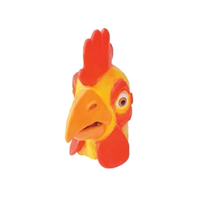 Image of Bristol Novelty BM279 Chicken Overhead Mask, Yellow, Red, One Size