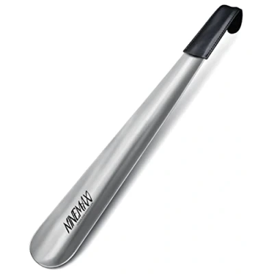 Image of NINEMAX Metal Shoe Horn Long Handled Shoehorn 42cm Extra Horns Lazy Helper for Men Women the Elderly Shoehorns Boots,Ergonomic Design