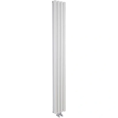 Image of Hudson Reed HRE007 Revive Modern Bathroom Vertical Compact Designer Double Panel Radiator, 1800mm x 236mm, Gloss White