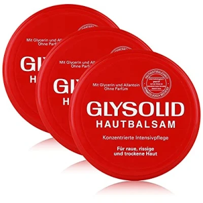 Image of Glysolid Skin Balm 100 ml for Rough, Cracked and Dry with Glycerin Allantoin, Perfume Free, Concentrated Intensive Care (Pack of 3)