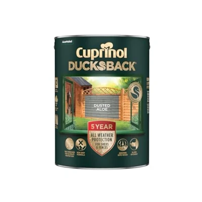 Image of Cuprinol Ducksback 5 Year Waterproof for Sheds &amp; Fences Dusted Aloe litre