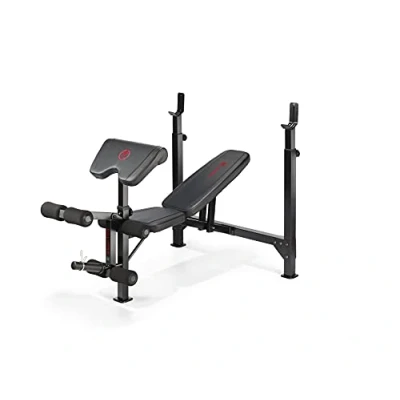Image of Marcy Eclipse BE5000 Olympic Weight Bench with Rack Arm Curl Pad &amp; Leg Extension