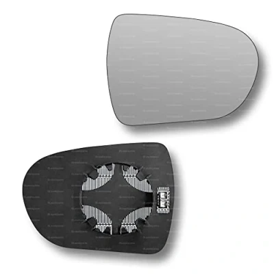 Image of Less4spares Replacement Wing Mirror Glass Right Compatible with Hyundai i40 2012 2020 CLIP ON Driver Off side Heated Convex