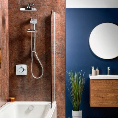 Image of Mira Evoco Bath Filler &amp; Dual Thermostatic Mixer Shower Chrome 1.1967.009