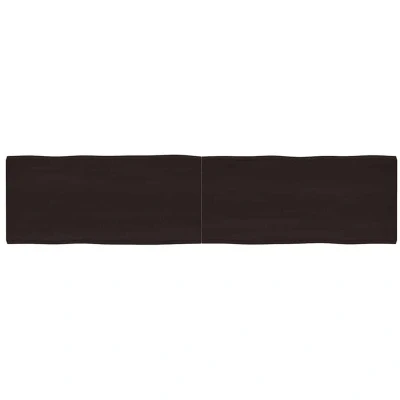 Image of vidaXL Table Top Dark Brown 220x50x(2 4) cm Treated Solid Wood Live Edge