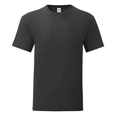 Image of Fruit of the Loom iconic T shirt, sizes S 5XL, black, 3XL