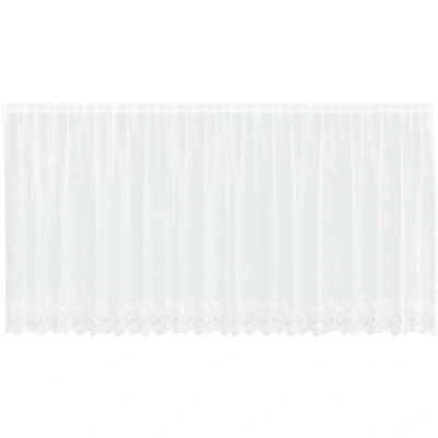 Image of Lace Curtain with Curtains Floral White 500 x 160 cm Polyester Vidaxl