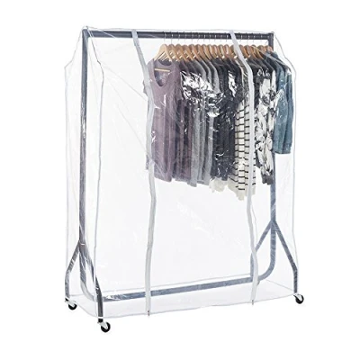 Image of Shopfitting Warehouse Black Heavy Duty Clothes Rail with Clear Cover 4ft wide