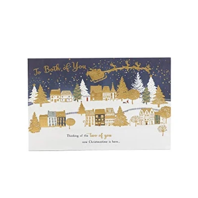 Image of To Both of You Christmas Card For Couples Contemporary with Blue And Gold Design Gifts