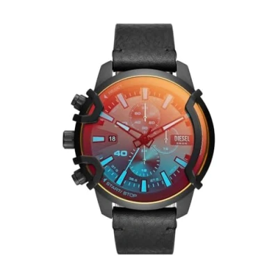 Image of Diesel Griffed Chronograph watch, Men&#039;s, Size: One Size, Black