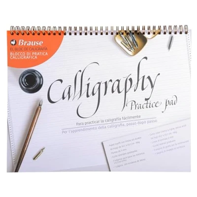 Image of Brause 96451SB Calligraphy Pad, 50 Lined Cream Sheets, A4 Italian and Spanish Version