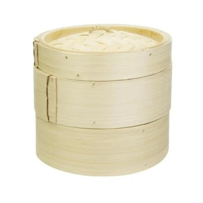 Image of Vogue Bamboo 2 Tier Food Steamer 152(Dia)mm, Size: Material: Bamboo, Asian Dim Sum Cuisine, Yum Cha Cooking, Traditional Look, K302