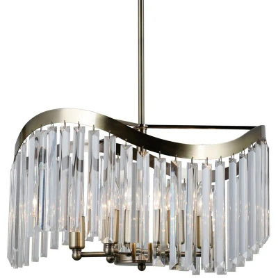 Image of Italux Lighting Stylized Hanging Pendant Antique Bronze 6 Light, E14