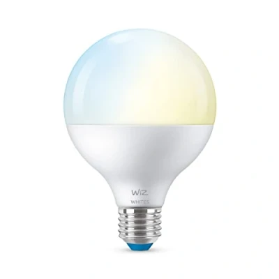 Image of WiZ Smart Bulb, E27 Globe LED 75W Cool to Warm White, Dimming LED, Connected WiFi Works with Alexa, Google Assistant &amp; HomeKit, App Control for Livingroom, Bedroom, Energy Monitoring