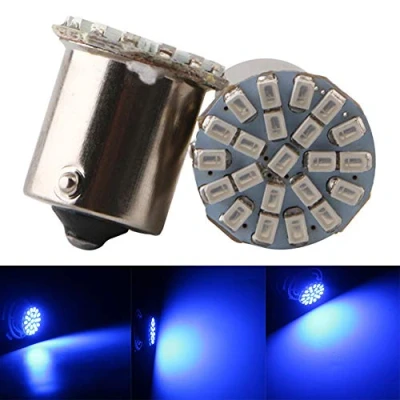 Image of Qasim 10x 24V 1156 BA15S LED P21/5W Bulb Buses Universal Bulbs for Lorries Turn Signal Parking Indicator Light 2406 22SMD 176LM Blue